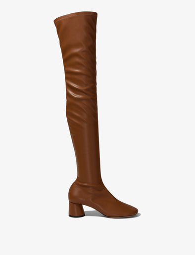 Side image of GLOVE STRETCH OVER-THE-KNEE BOOTS in Medium Orange