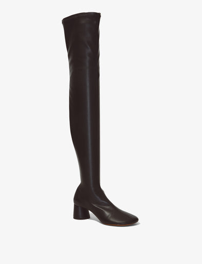 Front 3/4 image of GLOVE STRETCH OVER-THE-KNEE BOOTS in Black
