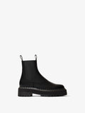 Side view of Lug Sole Platform Chelsea Boots in black