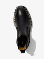 Aerial view of Lug Sole Platform Chelsea Boots in black