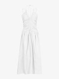 Still Life image of Viscose Linen Ruched Dress in OFF WHITE