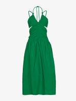 Still Life image of Viscose Linen Ruched Dress in BRIGHT GREEN