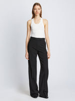 Front image of model in Viscose Suiting Pants in black