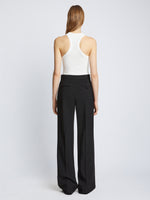 Back image of model in Viscose Suiting Pants in black