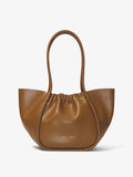 Front image of Carved Python Large Ruched Tote in BARK