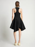 Back image of model wearing Sculpted Knit Dress in black