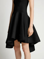 Detail image of model wearing Sculpted Knit Dress in black