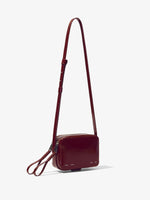 Side image of Watts Leather Camera Bag in BORDEAUX