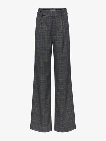 Still Life image of Plaid Suiting Wide Leg Pants in BLACK/OFFWHITE/CITRON