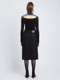 Back full length image of model wearing Sloane Skirt in BLACK