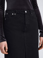 Detail image of model wearing Sloane Skirt in BLACK