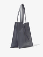 Front image of Twin Nappa Tote in STEEL
