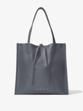 Side image of Twin Nappa Tote in STEEL
