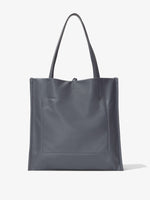 Back image of Twin Nappa Tote in STEEL