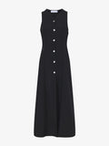 Flat image of Drapey Suiting Button Front Dress in BLACK
