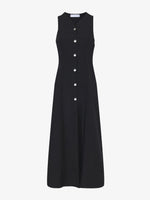 Flat image of Drapey Suiting Button Front Dress in BLACK