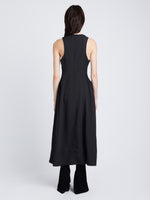 Proenza Schouler Back image of model wearing Drapey Suiting Button Front Dress in black