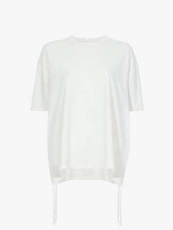 Still Life image of Relaxed Side Tie T-Shirt in OFF WHITE