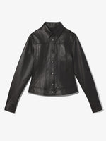 Still Life image of Sculpted Lightweight Leather Jacket in BLACK