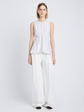 Still Life image of Faux Leather Drawstring Top in OFF WHITE