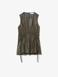 Flat image of Faux Leather Drawstring Top in WOOD