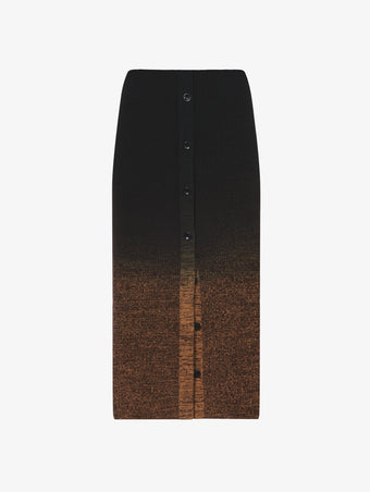 Still Life image of Gradient Marl Knit Skirt in BROWN MELANGE / BLACK