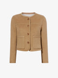 Still Life image of Melton Double Face Jacket in CAMEL / OFF WHITE on CAMEL side