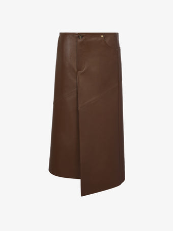 Flat image of Nappa Leather Skirt in Chestnut