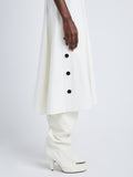 Detail image of model wearing Matte Viscose Crepe Dress in WHITE
