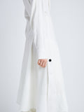 Detail image of model wearing Crushed Matte Satin Dress in WHITE