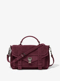 Front image of Suede PS1 Medium Bag in BORDEAUX