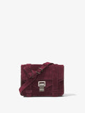 Front image of Suede PS1 Mini Crossbody Bag in BORDEAUX