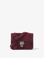 Front image of Suede PS1 Mini Crossbody Bag in BORDEAUX