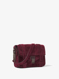 Side image of Suede PS1 Mini Crossbody Bag in BORDEAUX