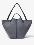 Front image of XL Chelsea Tote in Felt in slate with strap extended