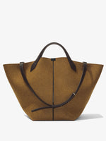 Front image of XL Chelsea Tote in Felt in walnut
