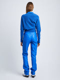Back image of model in Nappa Leather Pants in Azure