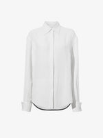Still Life image of Crushed Matte Satin Shirt in WHITE buttoned