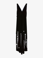 Flat image of Embroidered Velvet Dress in black