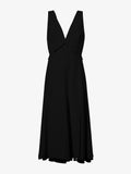 Flat image of Printed Viscose Crepe Dress in black