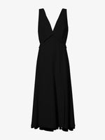 Flat image of Printed Viscose Crepe Dress in black