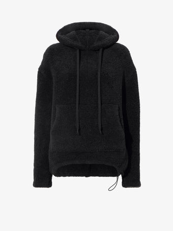 Still Life image of Technical Boucle Knit Hoodie in CHARCOAL