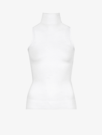 Still Life image of Matte Viscose Knit Top in WHITE