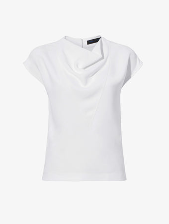 Still Life image of Matte Viscose Crepe Shell Top in WHITE