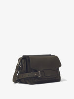 Side image of Beacon Saddle Bag in OLIVE