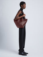 Image of model wearing Large PS1 Tote in BORDEAUX