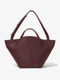 Front image of Large Chelsea Tote in bordeaux with straps extended