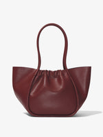 Back image of Carved Python Large Ruched Tote in BORDEAUX
