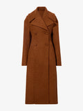 Flat image of Double Face Llama Wool Coat in UMBER