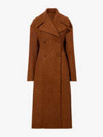 Flat image of Double Face Llama Wool Coat in UMBER